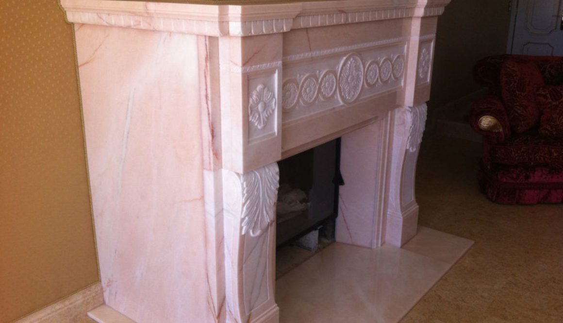 Marble Fireplace in Pink Portugal