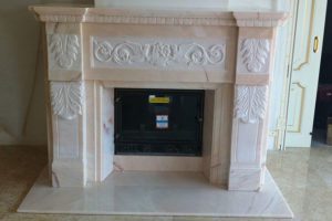 Marble Fireplace realized in Pink Portugal